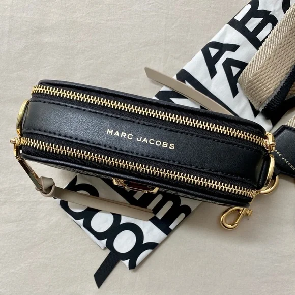 SOLD Marc Jacobs The Mixed Media Snapshot Crossbody Bag - Black - Picture 6 of 10